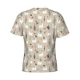 thumbnail image 6 of Vsdgher Cute Alpaca Print Men's Dry Fit Mesh Athletic Shirts Moisture Wicking Tennis T-Shirt Tops, 6 of 9