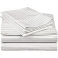 thumbnail image 3 of 100% Egyptian Cotton - 1000 Thread Count Sheets for Adjustable Beds - 15" Inch Deep Pocket California King Size Split Down 34" inches from The top - Split Head Sheets, White Stripe, 3 of 8