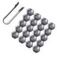 thumbnail image 3 of 21 en 1 Écrou de Roue Hexagonal Couvre Boulons Couvre Vis Protéger les Bouchons 21mm avec Clips (Gris), 3 of 9
