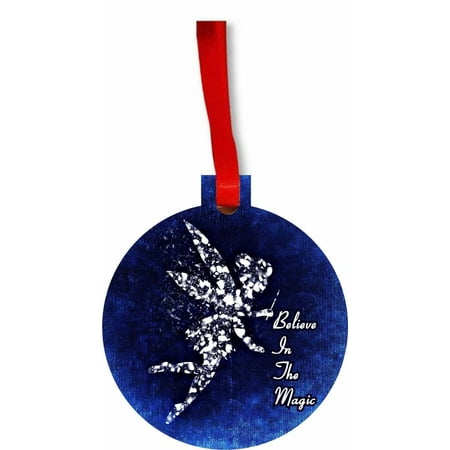 Holiday Magic Ornaments - Believe in the Magic- Flat Round Shaped Hardboard Hanging Christmas Holiday Tree Ornament Made in the U.S.A.