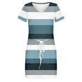 thumbnail image 4 of ReTeiv Summer Dresses for Women 2024,Women's Summer Casual Fashion Printed Drawstring V Neck Short Sleeve Dress, 4 of 5