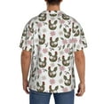 thumbnail image 5 of Xecao offers the Flowe Rooster for Men's Casual Short-sleeved Shirt, a button-up collared shirt with a pocket, perfect for beach vacations and yacht travel in the Medium size., 5 of 7
