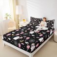thumbnail image 2 of Manfei Funny Cartoon Turkey Fitted Sheet Full,Vintage Halloween Bed Set,3 Pieces,1 Fitted Sheet and 2 Pillowcases, 2 of 6