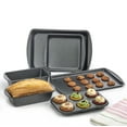 thumbnail image 4 of Mainstays 6 Piece Non-Stick Carbon Steel Bakeware Set with Cake, Muffin, Cookie and Loaf Pans, Gray, 4 of 17