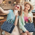 thumbnail image 5 of Canvas Tote Bag for Women with Compartments, Medium Navy Checkered Teacher Student Shoulder Bag Nurse Purses Crossbody Bags Work Laptop Book Bag Satchels Handbags, 5 of 6