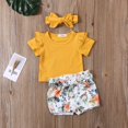thumbnail image 2 of Newborn Kids Baby Girl Summer Clothes Ruffle Tops Floral Pants Outfits, 2 of 4