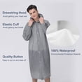 thumbnail image 3 of Rain Coats for Adults Reusable - EVA Waterproof Rain Ponchos with Drawstring Hood Rain Jackets Raincoats for Men Women Plastic Rain Gear for Hiking Travel, 3 of 8
