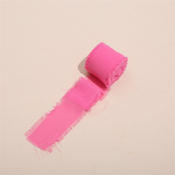 Nvzi Cinta de gasa para manualidades - Rosa claro, 3 rollos de cinta con borlas de 4 cm de ancho x 49,5 m de largo, ideal para envolver ramos de novia, regalos y decoraciones para fiestas.