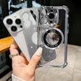 thumbnail image 5 of Four Corners Air Protection Bag Phone Case for iPhone 13 Pro Max, Back Cover Compatible with MagSafe, Gradient Shiny Clear Magnetic Shell, 5 of 8
