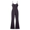 thumbnail image 5 of Shadoumai Flare Jumpsuits for Women Strappy Square Neck Bodycon Full Length Long Pants Romper Sexy One Piece Playsuit, 5 of 5