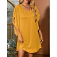 thumbnail image 4 of Women'S Sparkly Dress Bat Sleeves Cocktail Dress Glitter Club Dress Yellow XL, 4 of 7
