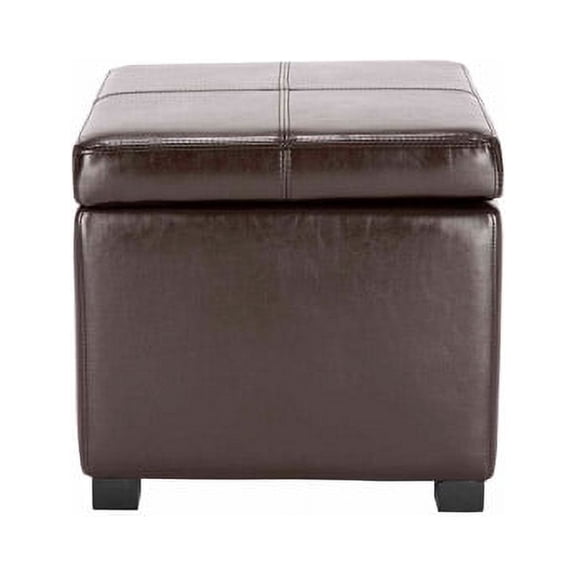 SAFAVIEH Madison Rustic Solid Flip Top Square Storage Ottoman, Brown