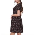 thumbnail image 2 of Fotbe Red and white polka dots Vestido Largo de Moda para Mujer, Vestido Tipo Camiseta con Manga Corta y Estilo Casual a Rayas y Bloques de Color, 2 of 6