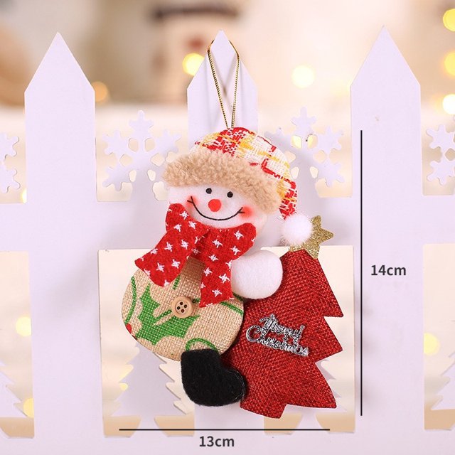Plush Christmas Ornaments Hanging Decorations Santa/Snowman/Elk/Bear Ornaments for Christmas Tree Pendant Holiday Party Decor