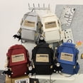 thumbnail image 2 of Large Capacity Women Backpack Nylon Waterproof Storage Backpacks Trendy Design Student School Bag Casual Travel Backpacks, 2 of 7