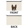 thumbnail image 2 of WIRESTER Set 2 of Canvas Cosmetic Bag, Makeup Bag, Cosmetic Pouch for Women - Animal Boston Terrier Brindle Dog & Boston Terrier Eyepatch Dog, 2 of 6