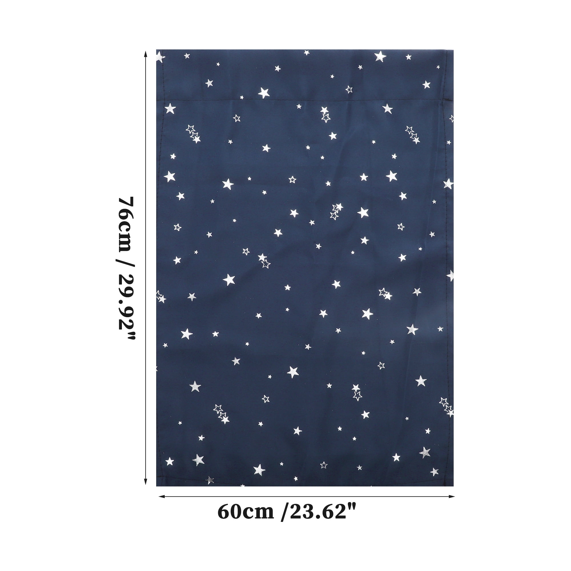 Unique Bargains 2pcs Blackout Short Window Curtains Navy Blue 23(in) WIDE
