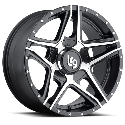 LRG Rims 20x10 5x5/5.5 5.75in BS 12mm offset Machined Satin Black