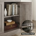 thumbnail image 6 of Homfa 2 Drawers Kitchen Sideboard Buffet Cabinet, 3 Door Wood Storage Cabinet with Adjustable Shelf for Dining Room, Gray, 6 of 8