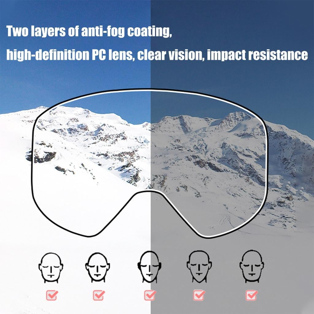 Ski Goggles Wide View Double Layer Snowboard Goggles for Women Men Cycling Outdoor Sport Fog Resistant Skiing Glasses