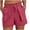 CA-Watermelon Red, variant on JURANMO Women's Cotton Linen Shorts Casual Loose Drawstring Comfy Elastic Waist Shorts Summer Pull On Short with Pockets