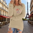 thumbnail image 2 of Bovemsi Womens Sweaters Casual Solid Long Sleeve Jumper Blouse Fall Sweaters, 2 of 5