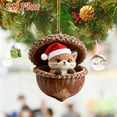 thumbnail image 3 of 5PC Acorn Animal Christmas Ornaments, Cozy Forest-Themed Tree Decor Handmade with 2D Acrylic, Rustic Woodland Holiday Decorations for Home, Party, and Gift Giving, 3 of 5