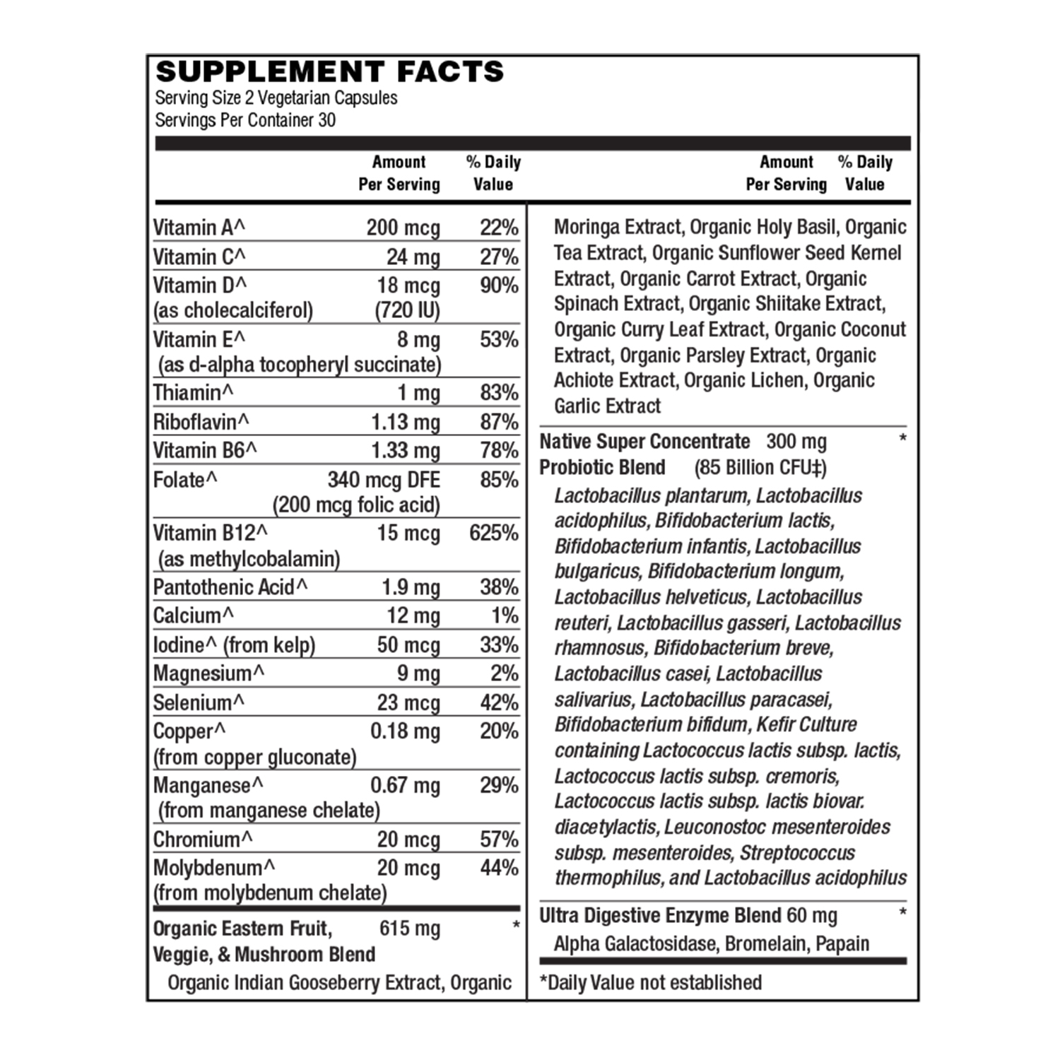Holly Hill Health Foods Women's 85 Billion Probiotic Formula, 60 Vegetarian Capsules