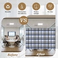 thumbnail image 6 of Blue Black Plaid Window Privacy Film, Farmhouse Blue Black Checkered Static Cling UV Sun Blocking Tint Film Heat Control Windows Films for Bedroom Bathroom, Window Stickers 35.4"x78.7", 6 of 8
