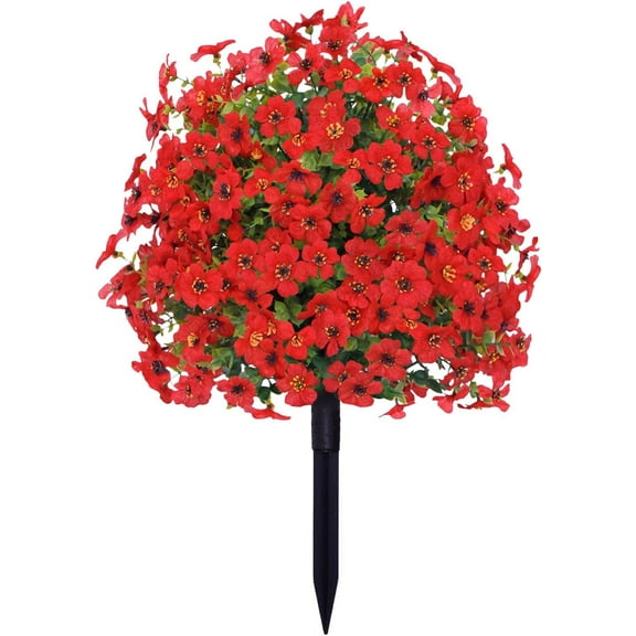 23in Artificial Violet Ball Topiary Trees with Ground Spikes, 1 Pack Fake Artificial Bushes Plants,Faux Artificial Shrubs Tree for Indoor Outdoor Front Porch Decor (MC)