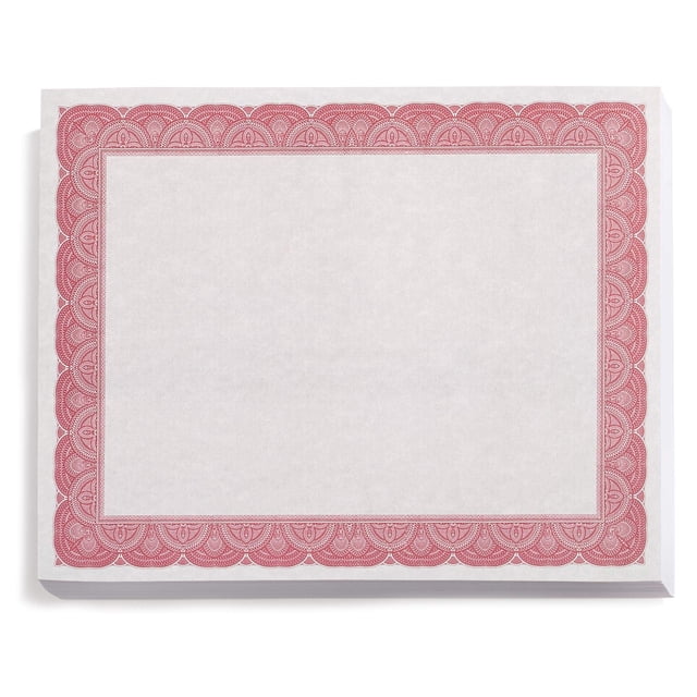 PaperDirect Papier Standard Stratton Gris, Bordure Marron, 8 1/2 Pouces x 11 Pouces, Parchemin 28lb, Papier pour Certificats et Récompenses, 100 Unités, pour École, Travail, Diplômes et Certificats de Récompense