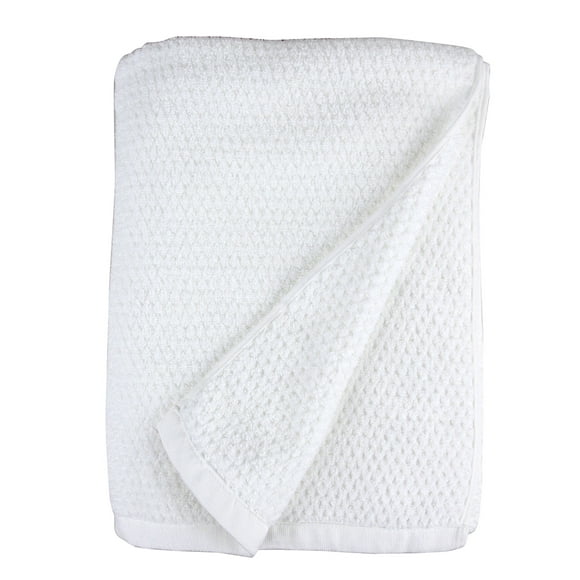 Everplush Diamond Jacquard Bath Sheet, 35" x 66", White