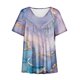 thumbnail image 4 of Fiudx Camisas para Mujer Blusa Estampada con Cuello En V y Mangas Cortas Informales para Mujer a La Moda, Blusas con Pliegues, 4 of 4