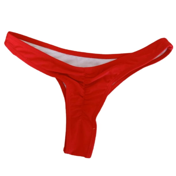 Cheers Swimming G-string Solid Color T-shaped Quick-drying Soft Bikini  Panties for Daily Wear 