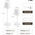 thumbnail image 6 of 3 Pack Cordless Table Lamp, Battery Operated Lamp - Portable Waterproof Rechargeable Table Lamp w/ 3 Color Temps & Stepless Dimming for Dinner, Desk, Cafe, Outdoor (White), 6 of 14