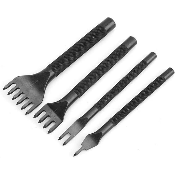 4 Uds. De herramientas para manualidades de cuero con garra, juego de punzones, cincel de costura con cordones de diamante para costura de cuero artesanal DIY (4mm)