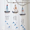 thumbnail image 1 of Campana de viento para velero mediterráneo | Decoración colgante artesanal de madera | Tema Náutico Blanco | Adorno de barco flotante | 45x11x2cm | Decoración interior y exterior, 1 of 8
