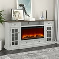 thumbnail image 2 of FESTIVO Modern TV Stand with Electric Fireplace - Fits TVs Up to 78" - Saw Cut Off White, 2 of 6