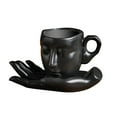 thumbnail image 2 of Taza de café con platillo Sunnimix Set de taza de Vidrio de Agua y Cerámica negro, 2 of 8