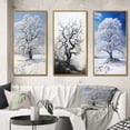 thumbnail image 1 of Designart "White Tree Winters beauty" Landscape Trees Framed Wall Art Set Of 3 - White Trees Frame Gallery Set For Office Decor, 1 of 6