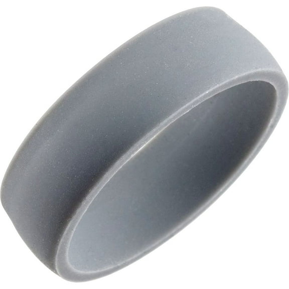 Gray 7mm Comfort-fit Gray Silicone Dome Comfort-Fit Band Size 11 Ring for Women and Men - .9 Grams
