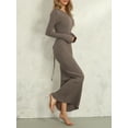 thumbnail image 2 of SUNSIOM Robe Débardeur Midi en Tricot pour Femme 2024 Été Côtelée Col Ras du Cou Moulante Décontractée Basique Sortie Robes, 2 of 9