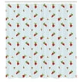 thumbnail image 3 of Cranberry Shower Curtain, Cute Berry Branches on Soft Toned Baby Blue Background Gardening Beauty Theme, Fabric Bathroom Set with Hooks, 69W X 84L Inches Extra Long, Multicolor, by Ambesonne, 3 of 3