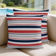 thumbnail image 2 of 24x24 Pillow Covers Set of 2, Red Navy Blue Striped Square Throw Pillow Covers for Couch/Sofa/Living Room, Farmhouse Stripes Modern Abstract Art Decorative Soft Pillowcases for Couch Throw Pillows, 2 of 9