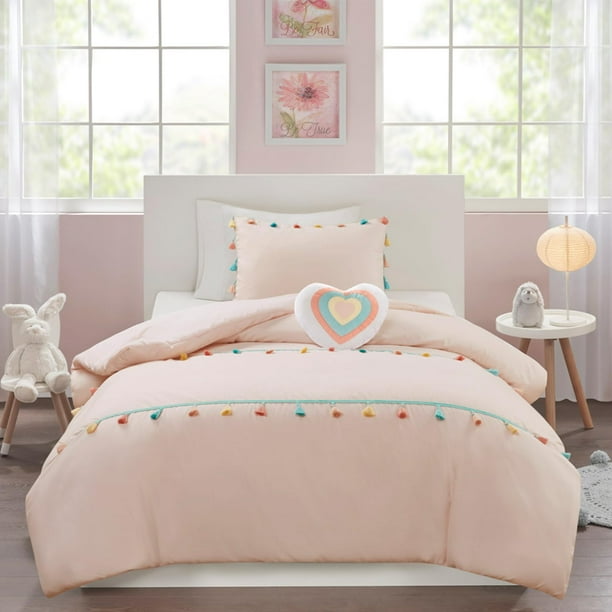 Set de edredón Mi Zone Kids Tessa para niñas, tamaño queen, rosa
