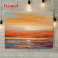 thumbnail image 2 of Printed Painting, Seaside Sunset Framed Canvas Wall Art - Colorful Mixed Light Picture, Suitable for Office, Kitchen, Living Room, Bedroom Hanging Decoration, Perfect for Room Decoration, 2 of 7