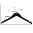 thumbnail image 6 of NAHANCO #8217CHNOBAR 17" Black Gloss Flat Wooden Shirt Hangers with Notches (Pack of 100), 6 of 6