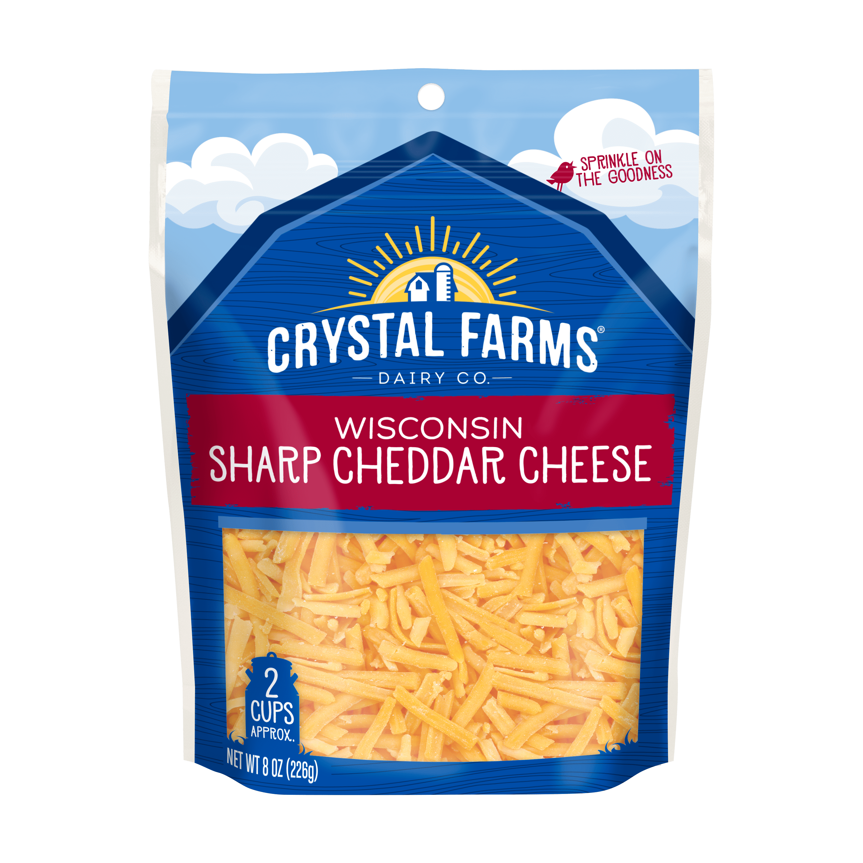 Crystal Farms Shred Sharp Cheddar, 8 oz.