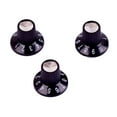 thumbnail image 2 of 3 Pieces Black Guitar Low Top Hat Buttons Speed Control Buttons Volume Control Amp Button 6mm Tree Pot Button, 2 of 6