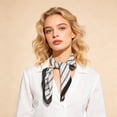 thumbnail image 3 of Unique Bargains 1 Pc Head Scarves Bandana Stripe Neck Scarf Black White, 3 of 5
